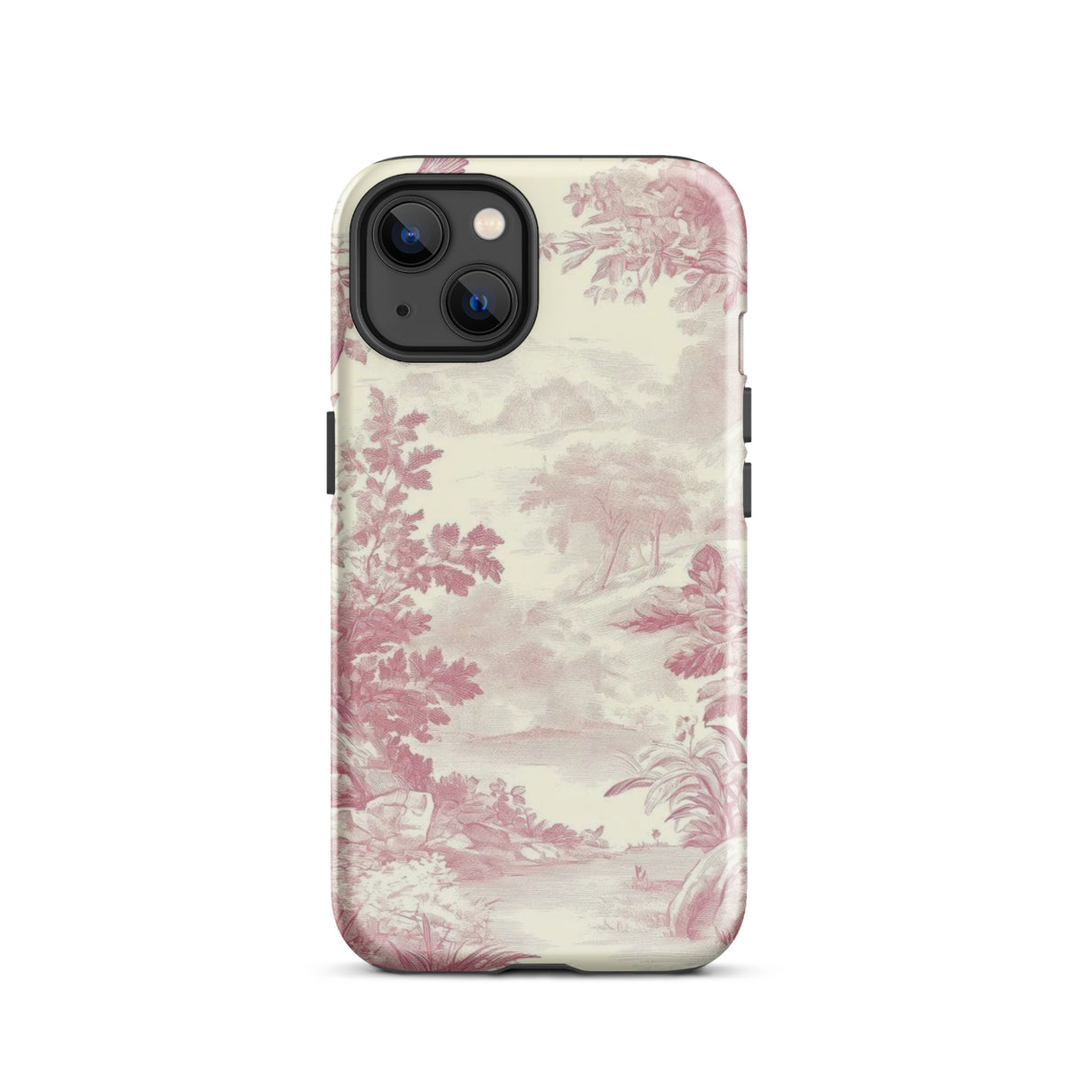 Blush Toile Case for iPhone - premium protective phone cover with elegant blush toile design.