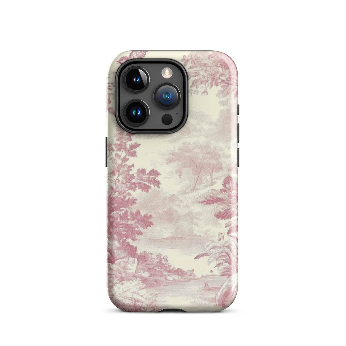 Blush Toile Case for iPhone - premium protective phone cover with elegant blush toile design.
