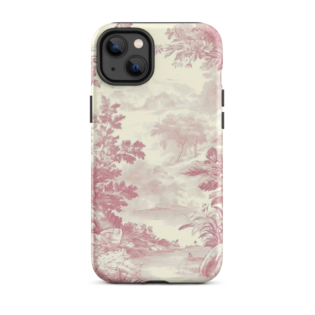 Blush Toile Case for iPhone featuring a beautiful blush toile-inspired design with floral patterns.