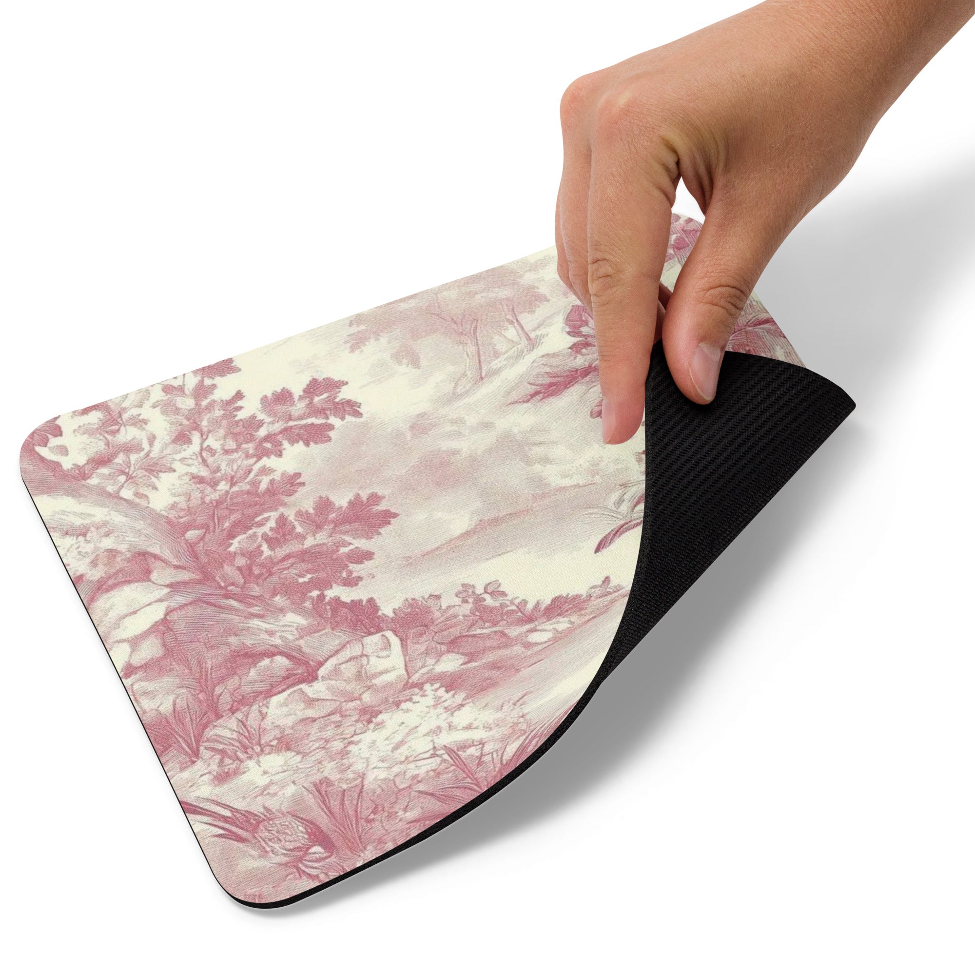 Blush Toile Mouse Pad elegant desk décor