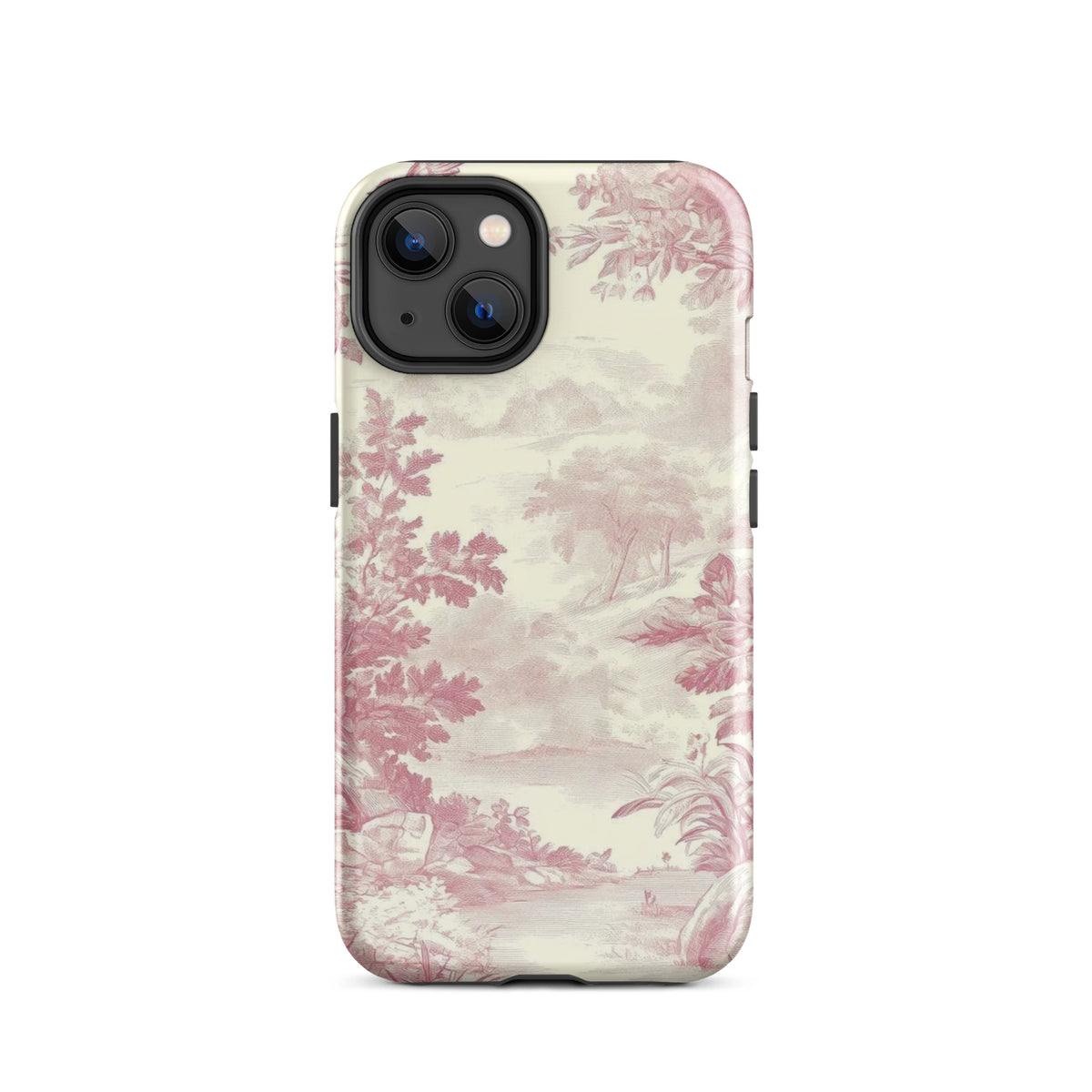 Blush Toile Case for iPhone featuring elegant blush toile-inspired design with floral patterns.