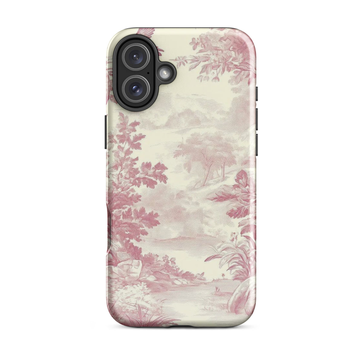Blush Toile Case for iPhone - premium protective phone cover with elegant blush toile design.